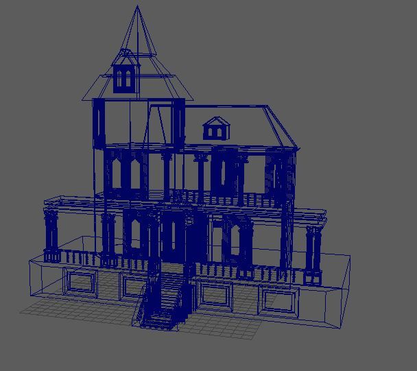 Haunted House royalty-free 3d model - Preview no. 3