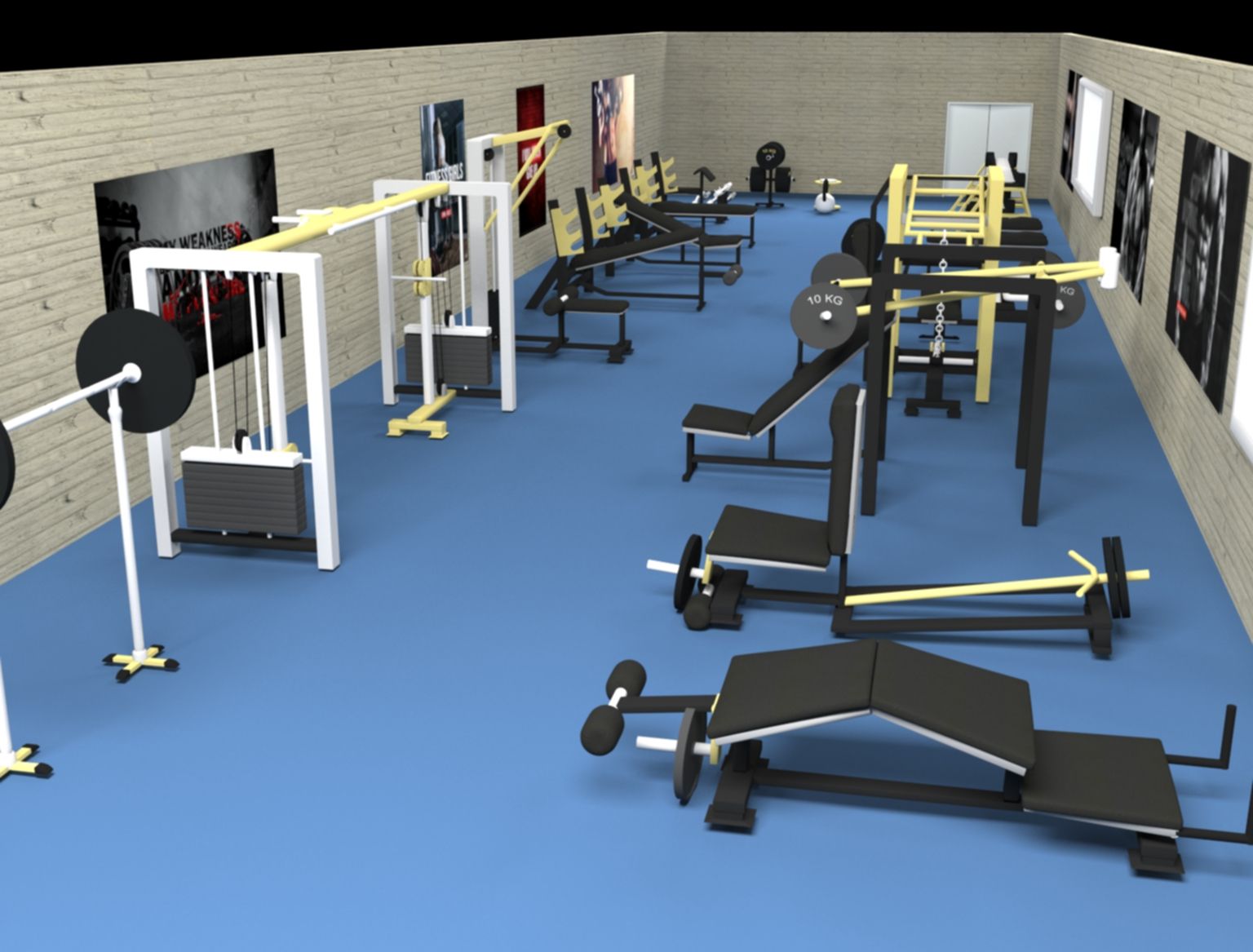 3D Gym interieur 3d model