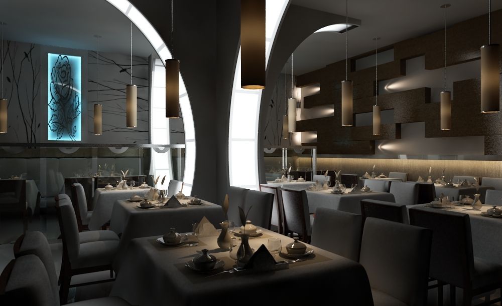 Restaurant interior design 3d model