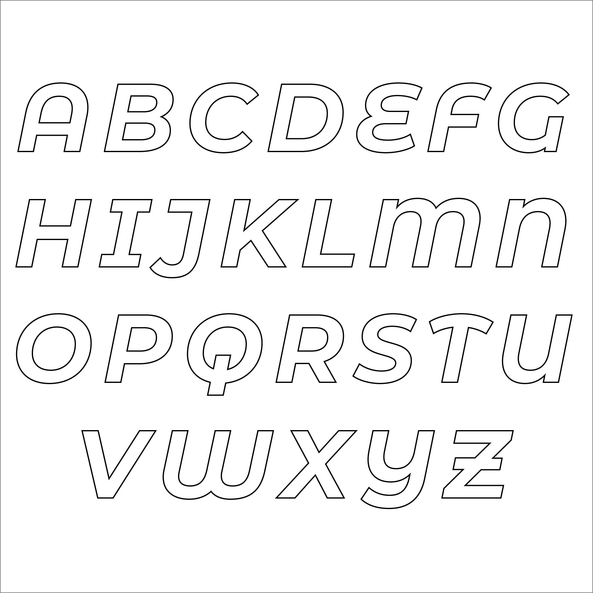 Alphabet Stencil Letters Template