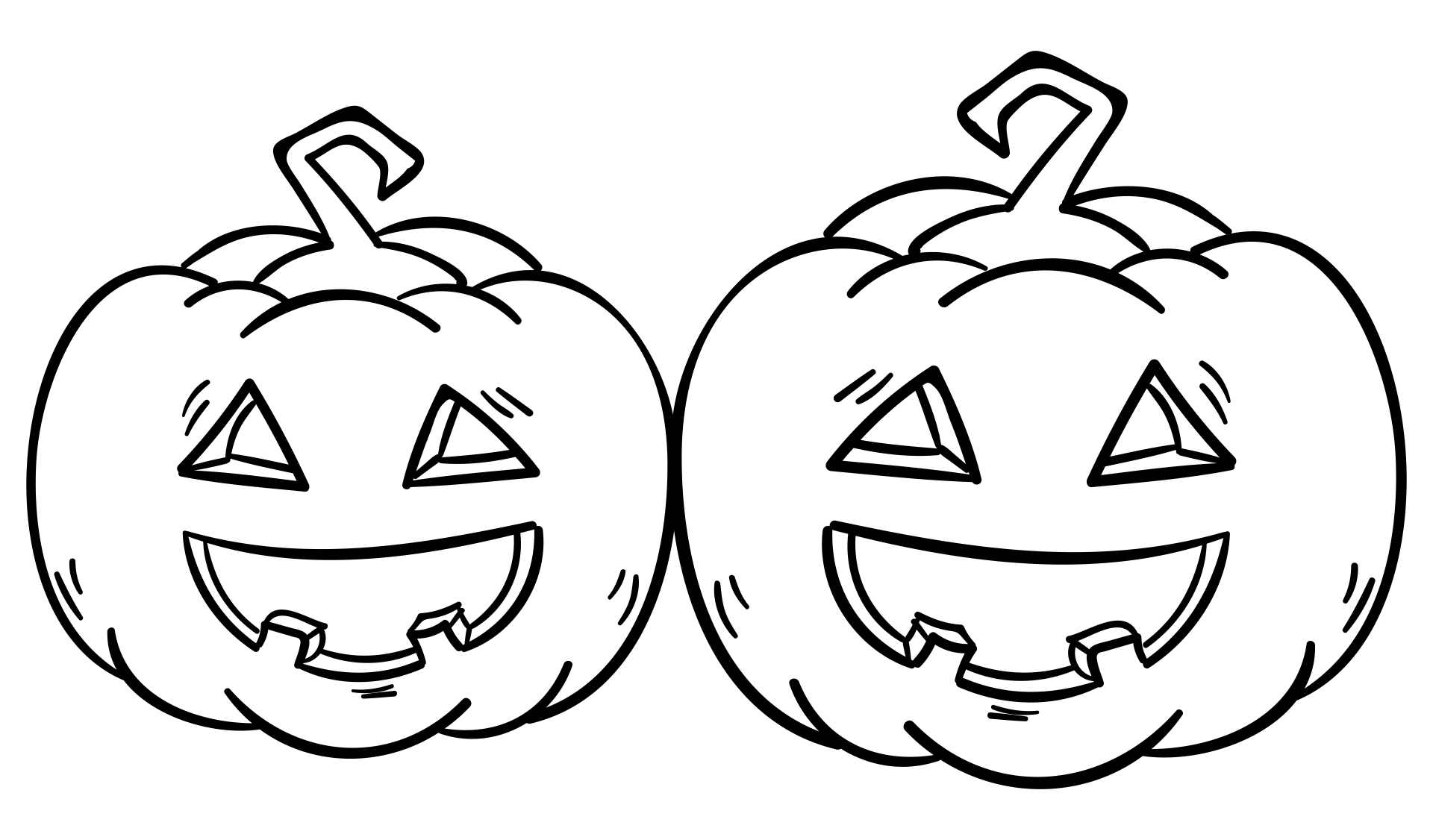 Halloween Pumpkins Outline