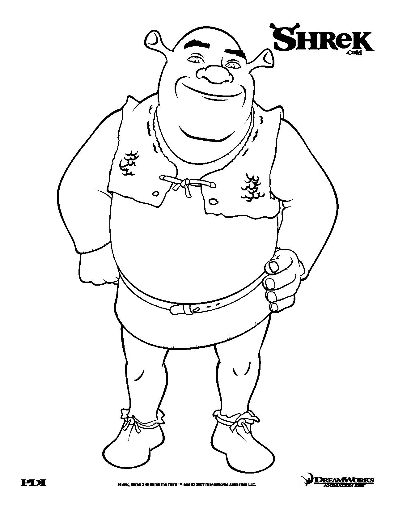 Shrek Is Smiling Coloring Page Free Printable Coloring Pages For Kids ...