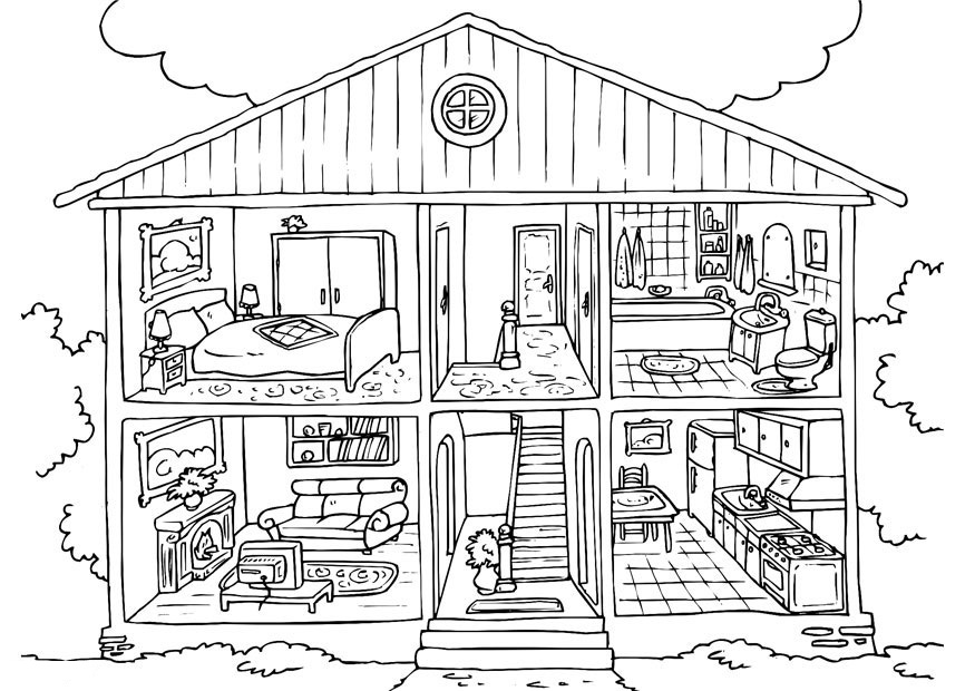 drawing house 64730 buildings and architecture printable coloring pages