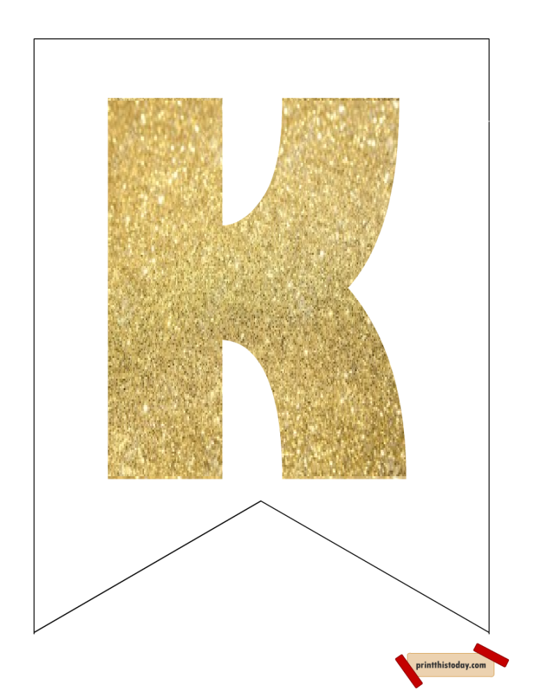 Free Printable Gold Letters and Numbers Banner