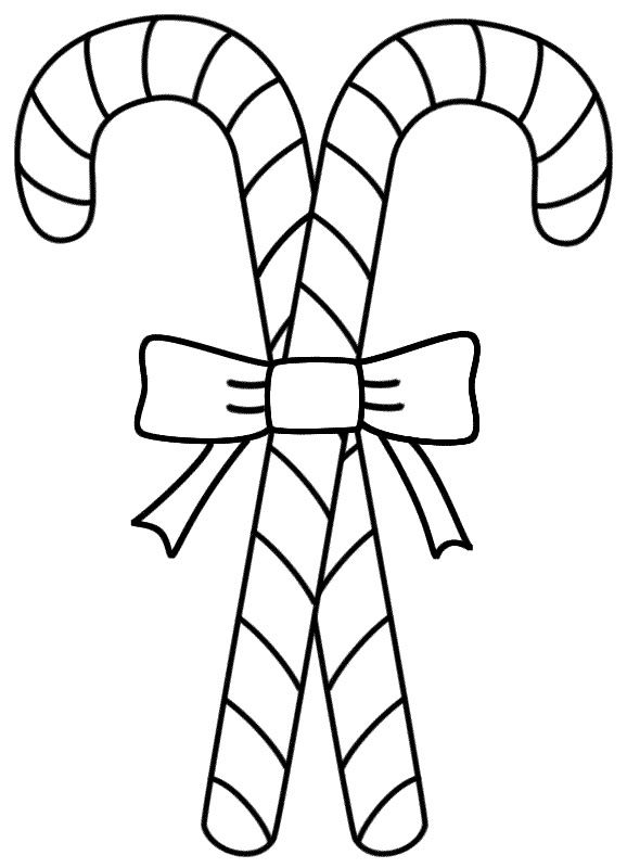 Candy Cane Coloring Page Free