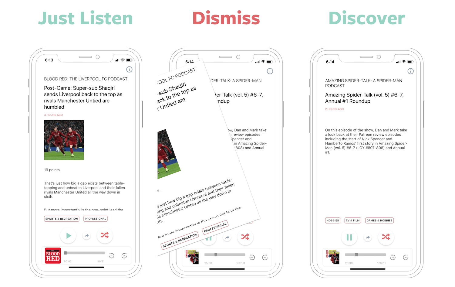 Just Listen™: A simple podcast app for the 99%