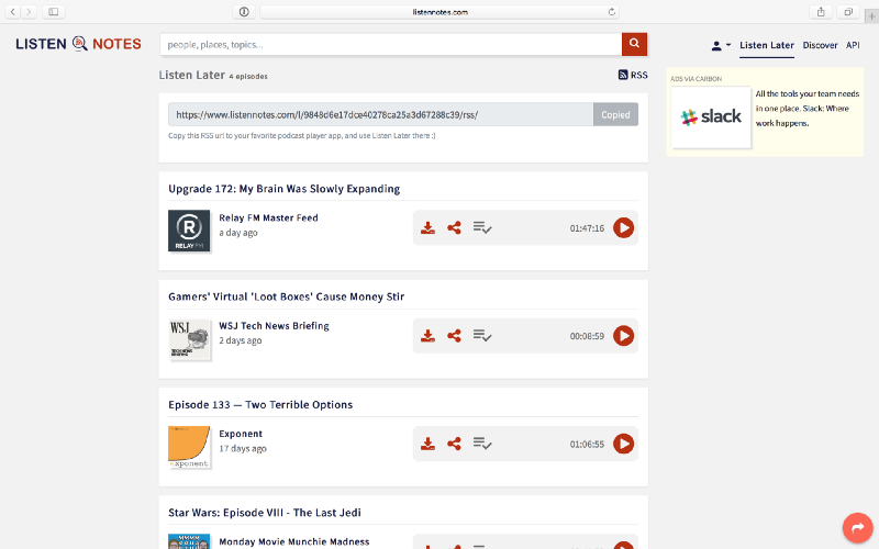 Listen Later ™ is like Instapaper or Pocket, but for podcasts!