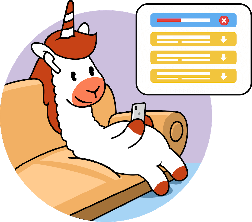 Llamacorn - the mascot of Listen Notes