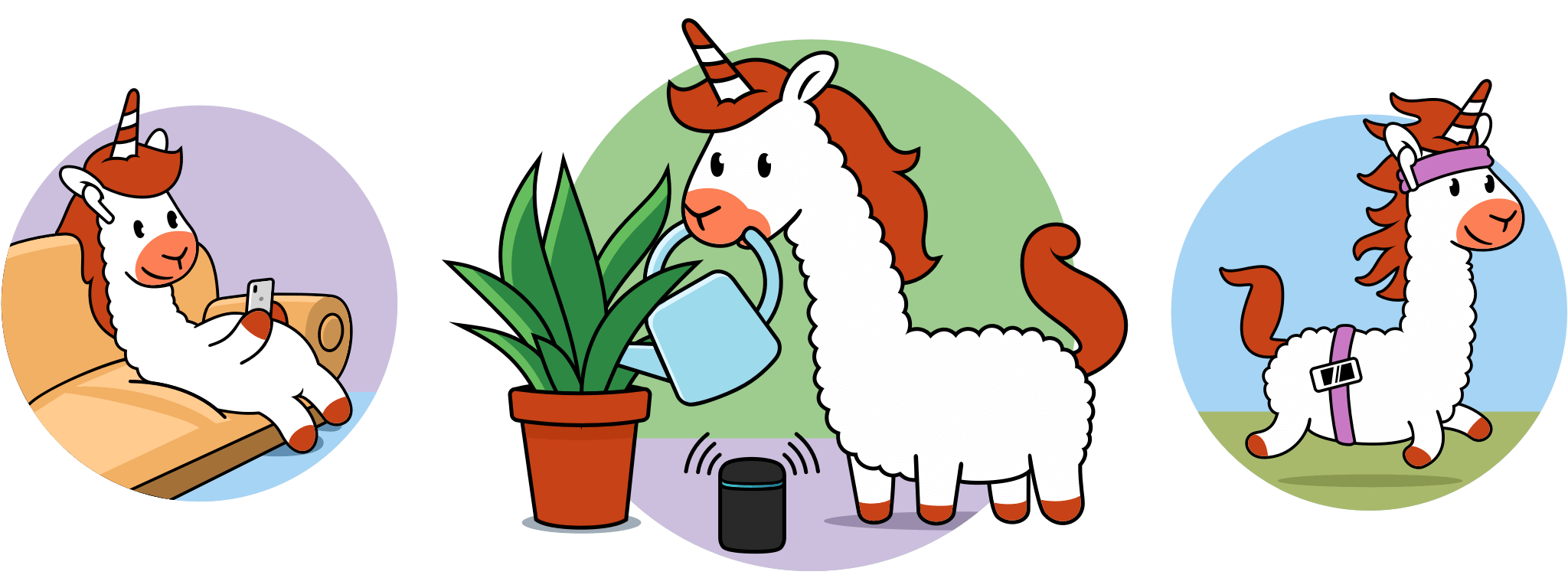 Llamacorn - the mascot of Listen Notes