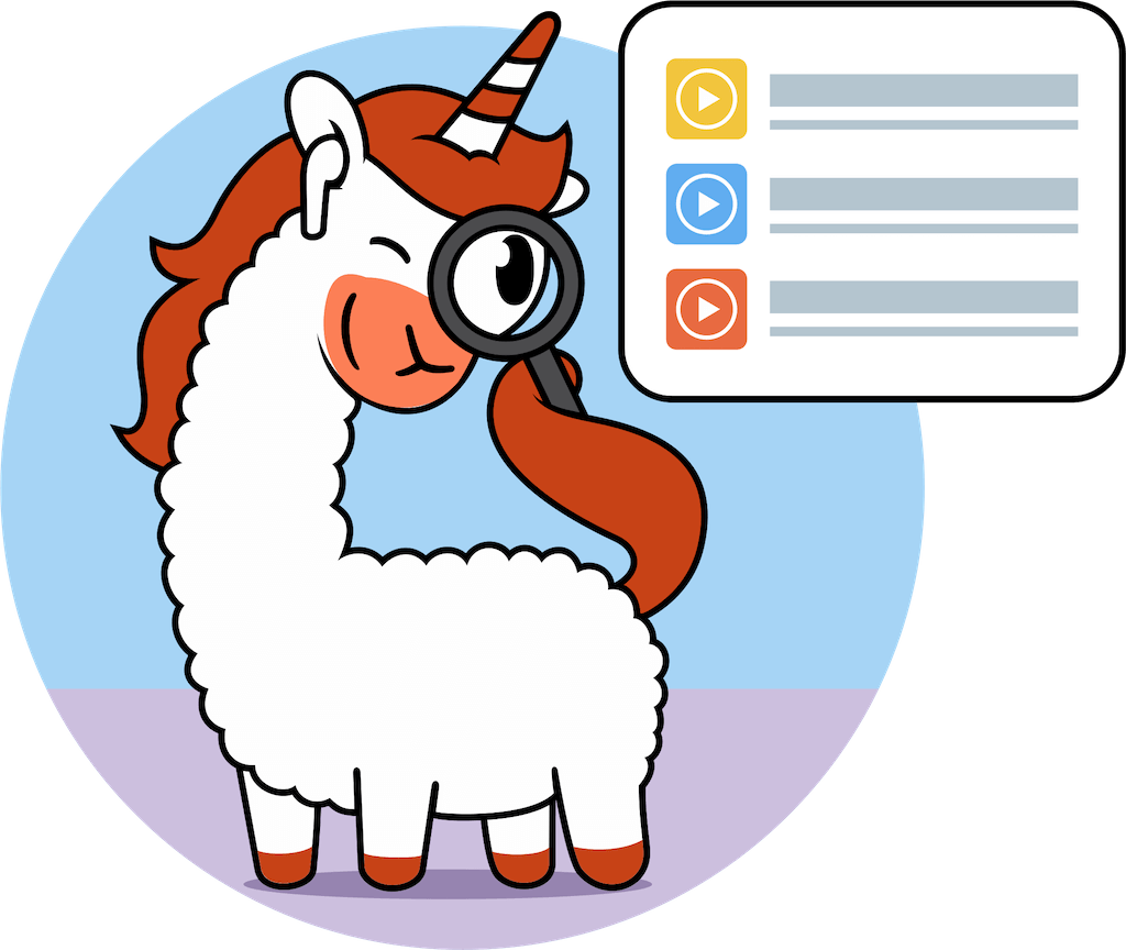 Llamacorn - the mascot of Listen Notes