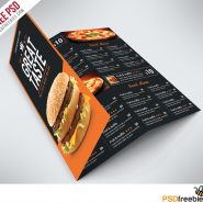 Fast Food Menu Trifold Brochure Free PSD