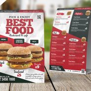 Restaurant Food Menu Table Tent Card PSD