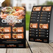 Restaurant Tent Card Food Menu Free PSD