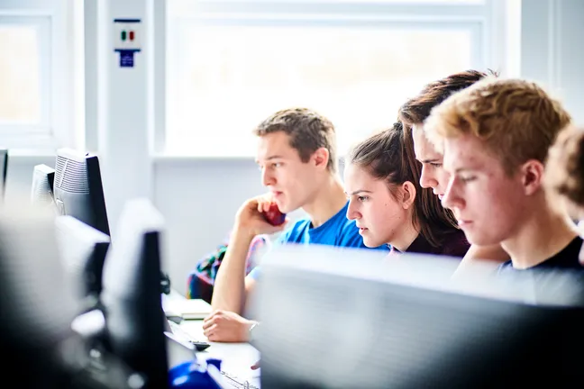 Students in computing practical