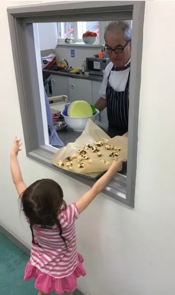 Children eating at a table