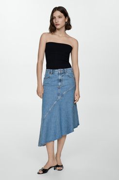 Mango Asymmetrical Denim Skirt