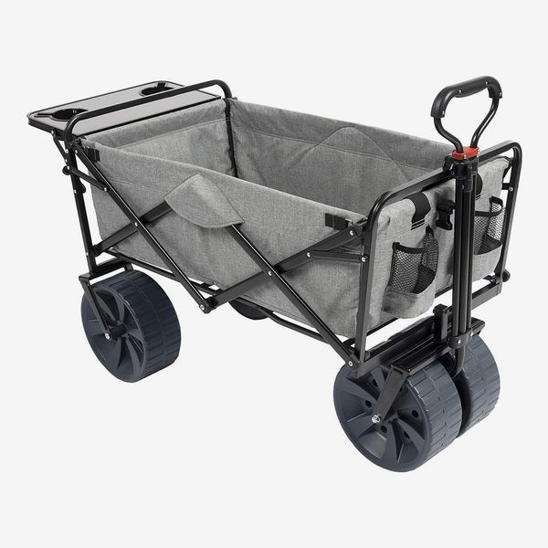 MacSports Collapsible Folding Outdoor Beach Wagon with Side Table