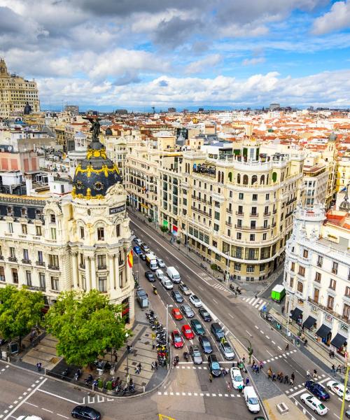 Et flott bilde av Madrid, som betjenes av Adolfo Suárez Madrid-Barajas lufthavn