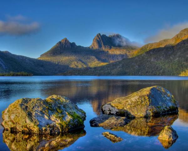 Fallegt útsýni yfir staðinn Cradle Mountain