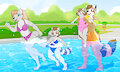 [Comm] Pool Day with the Buttons by Yipthecoyotepup