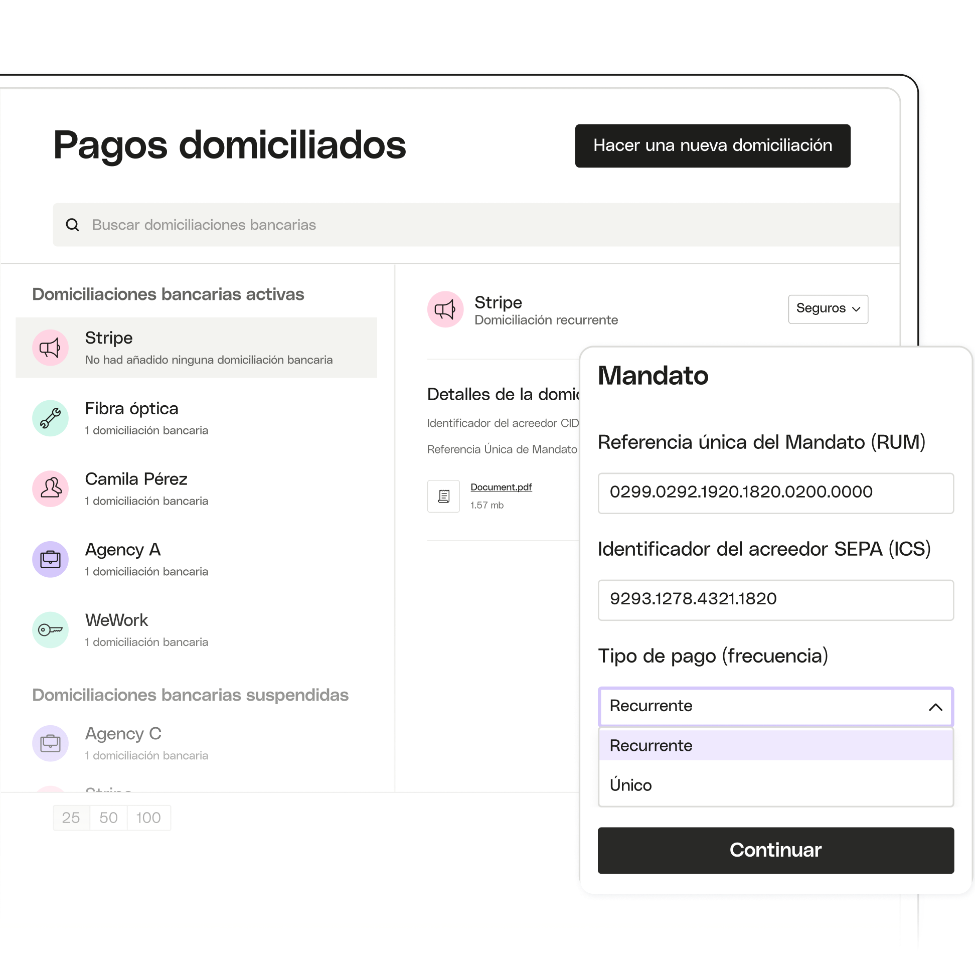 Tema destacado de Peach Ui Débito directo avanzado