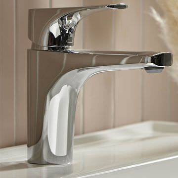 Tavistock Strike Chrome Basin Mixer Tap With Click Waste - Image