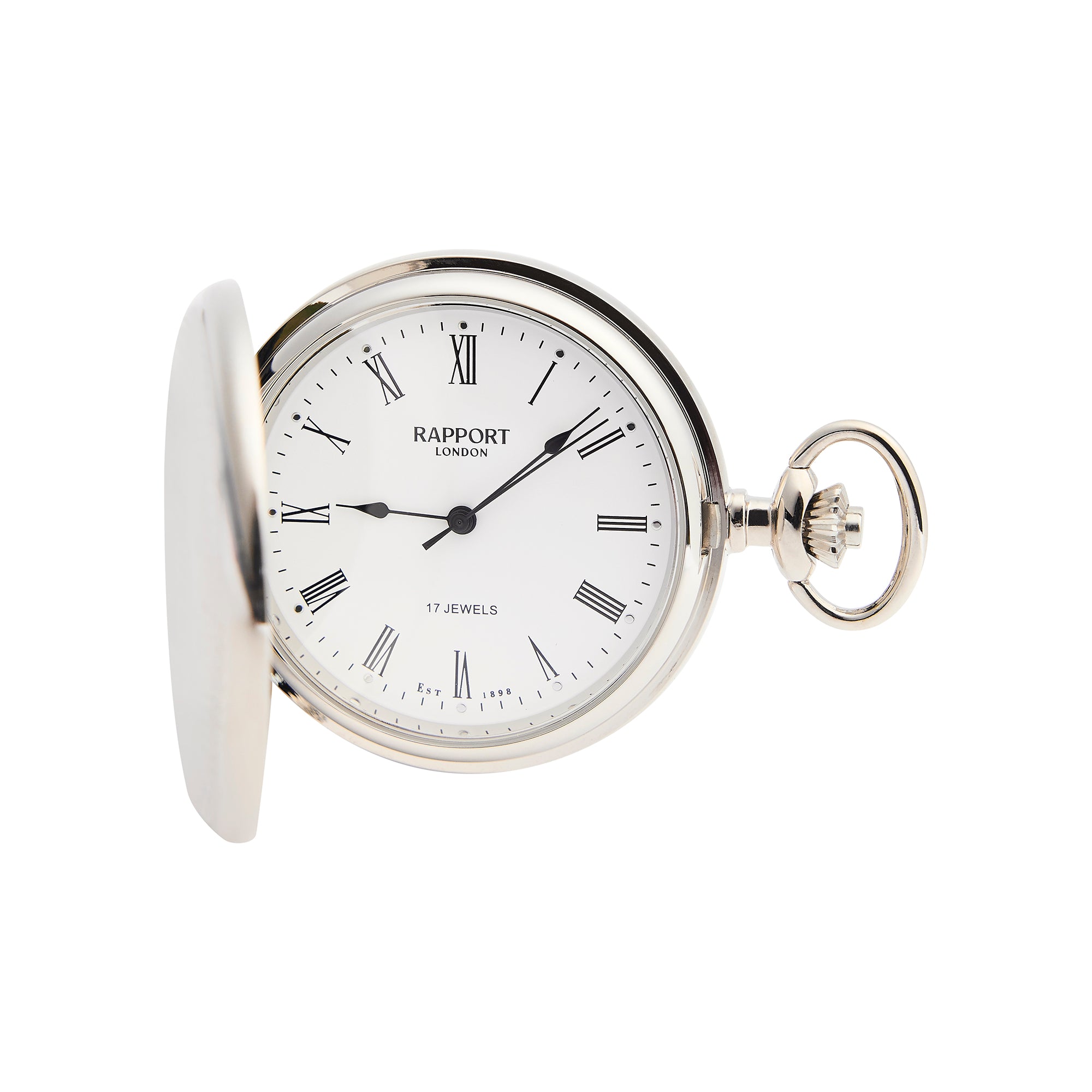 Mechanical Full Hunter Pocket Watch - Silver