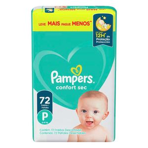 Fralda Confort Sec Pampers P 72 Unidades