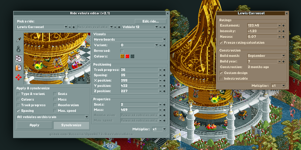 OpenRCT2-RideVehicleEditor