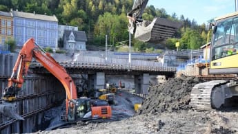 View of construction work at the Loenga-Ekebergåsen line in Norway.