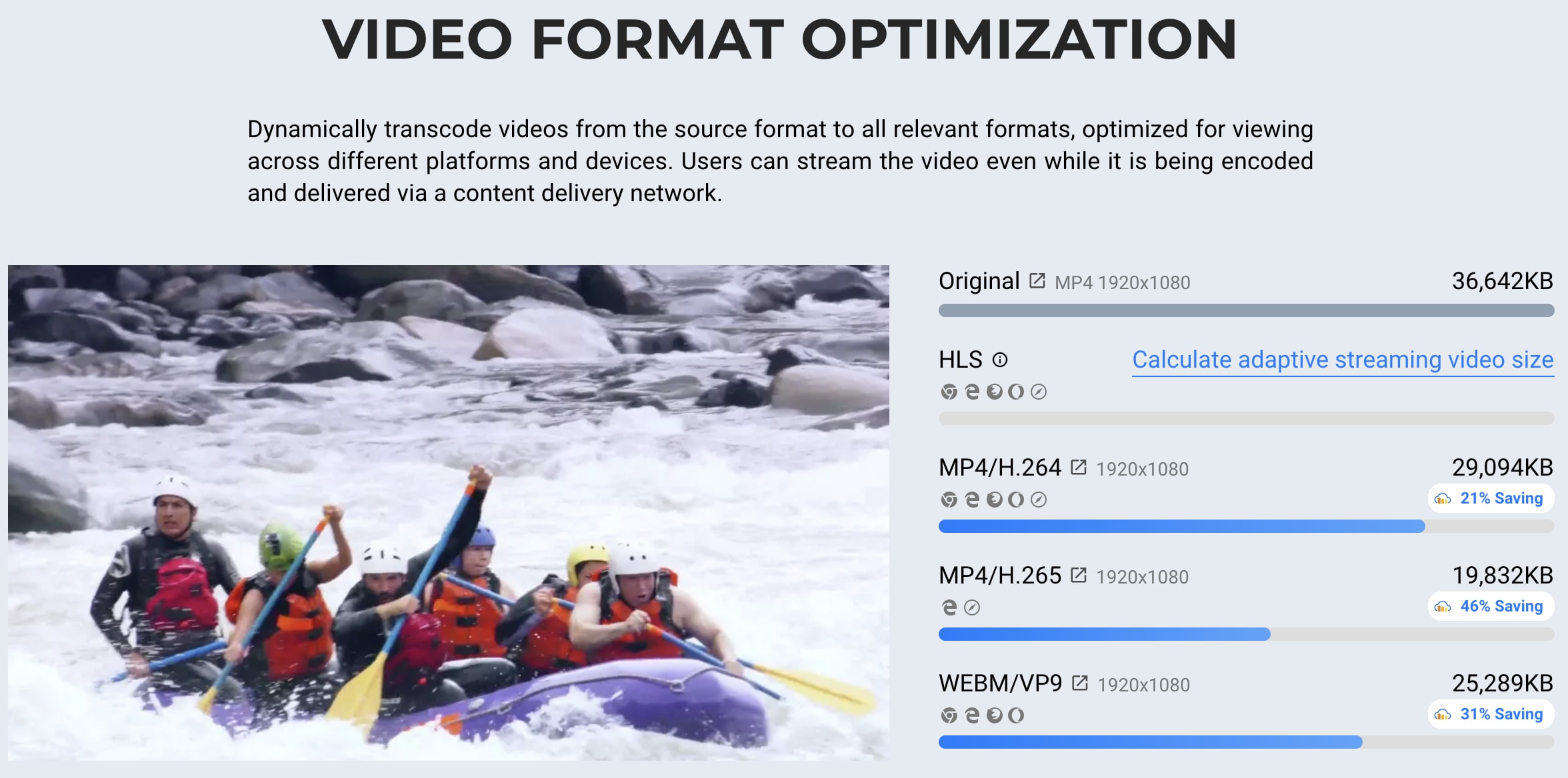 video format optimization