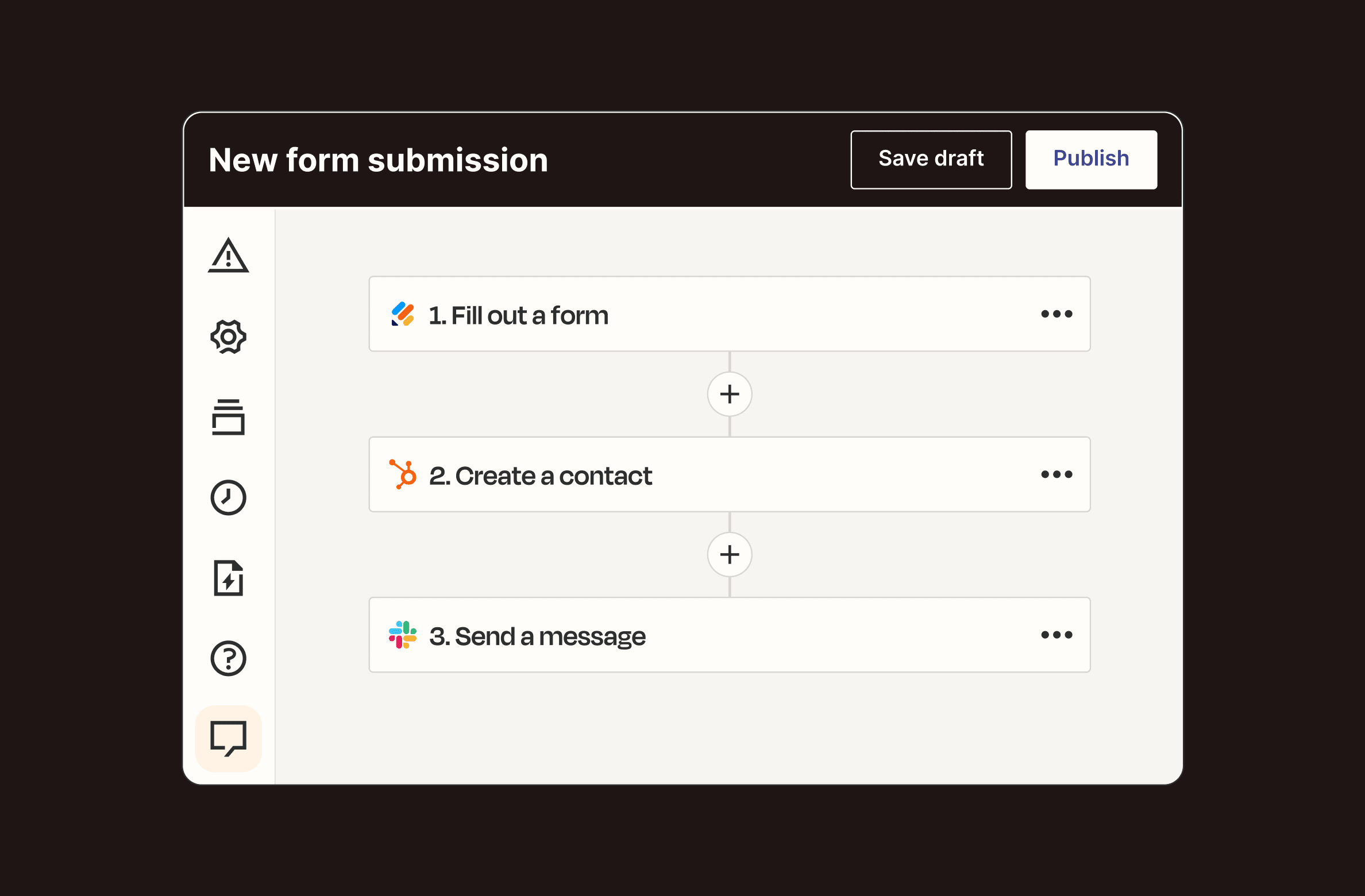 An illustration of the Zapier Workflows UI