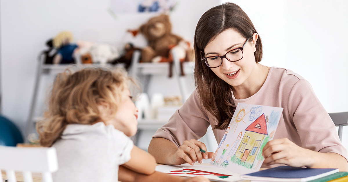 Lady reading to little kid