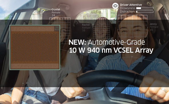 Introducing the 10W 940nm VCSEL array, engineered for enhanced performance in next-generation in-cabin applications