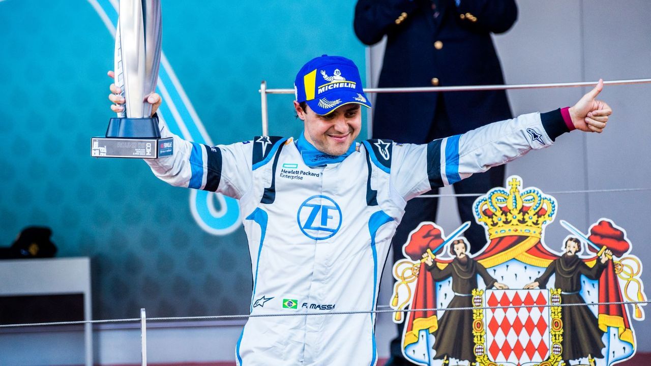 Felipe Massa Formula E trophy podium F1 driver Ferrari