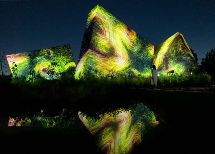 teamLab, Sculptures of Dissipative Birds in the Wind © teamLab