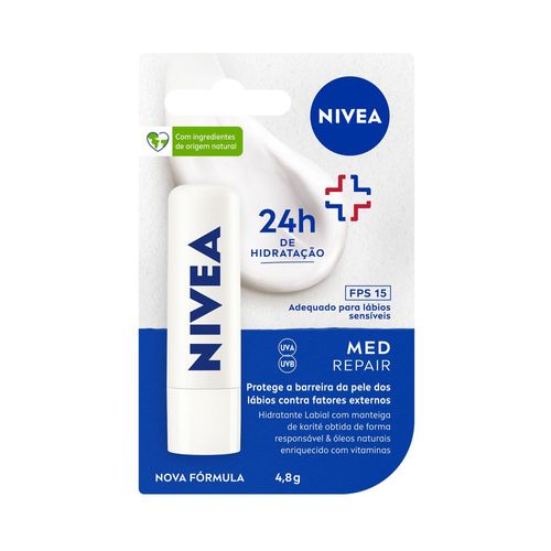 Protetor Labial Nivea Med Repair - FPS15 - 4,8g