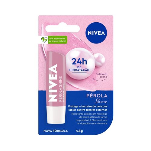 NIVEA Hidratante Labial Pérola Shine Hidratação Profunda 4,8 g