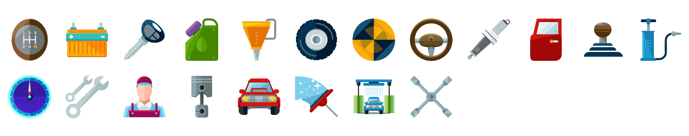 Auto-Service-flat-icons