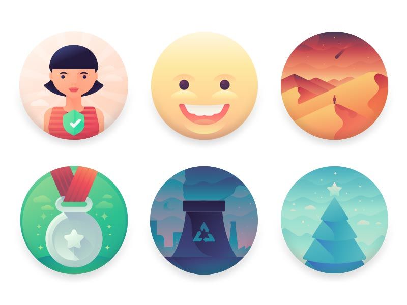 Gradient Round icons