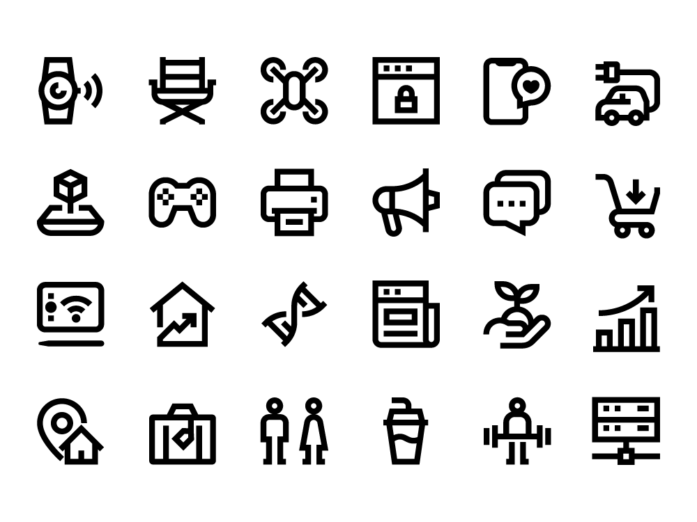 2300 Mini Bold Line Icons