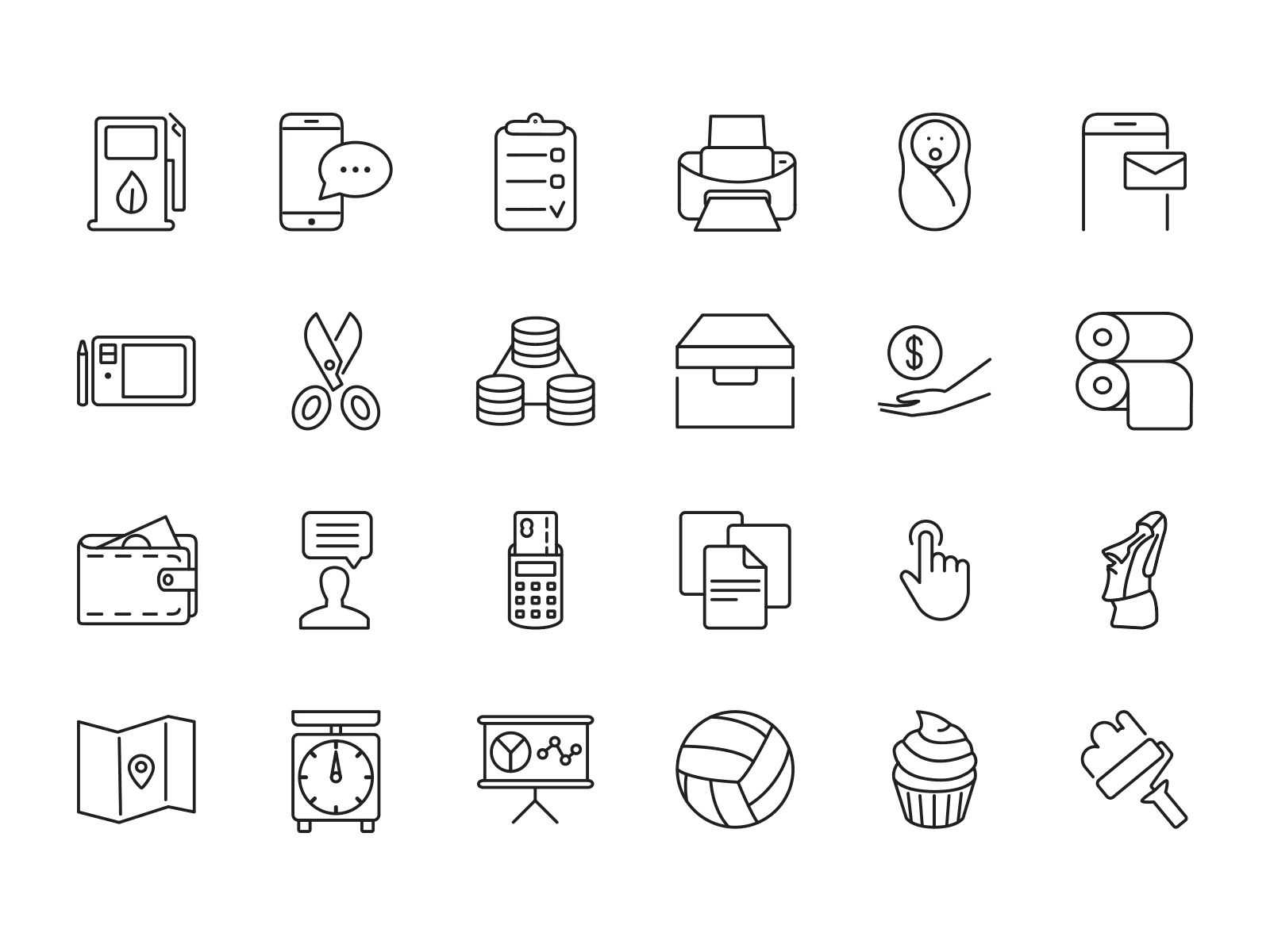 Vector ios line icons