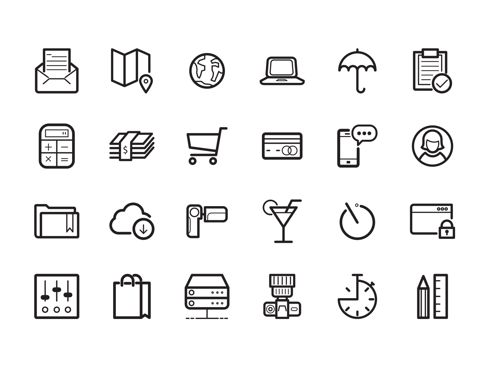 vector outline icons pack