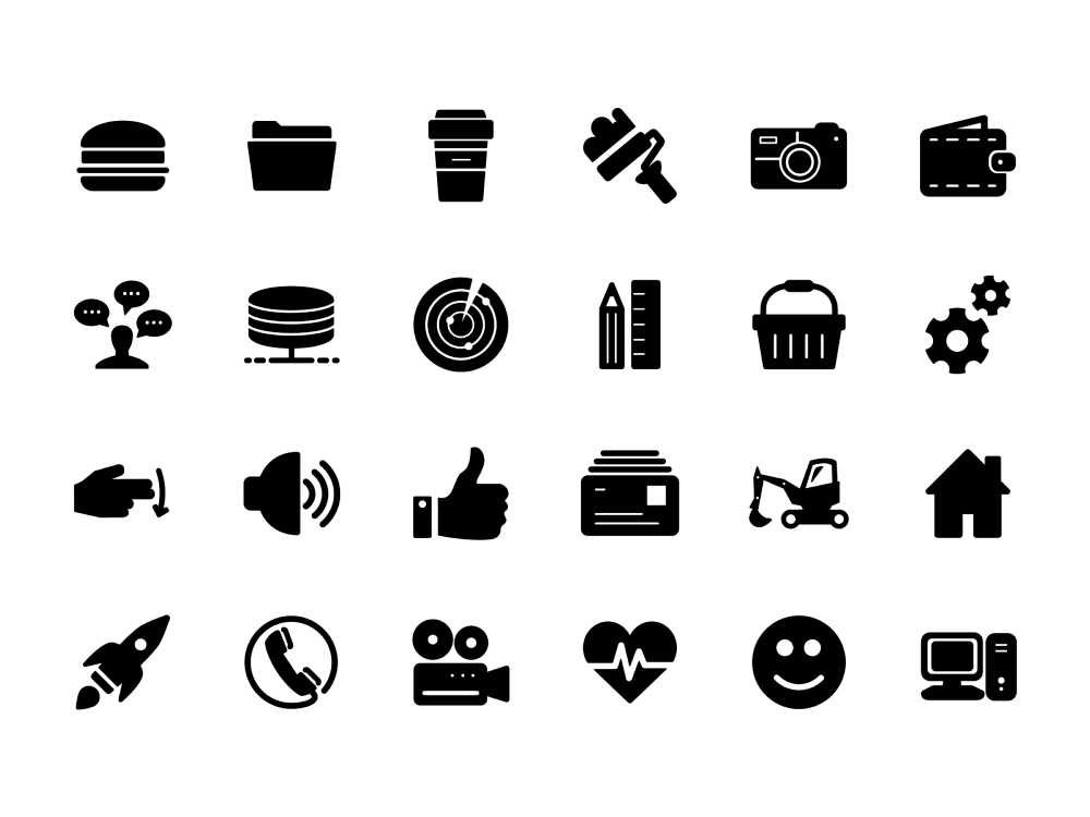 vector glyph icons