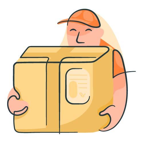 delivery, box, shopping, box, man