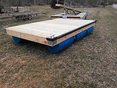 8' x 12' Floating Boat Dock With Blue Plastic 55 Gallon