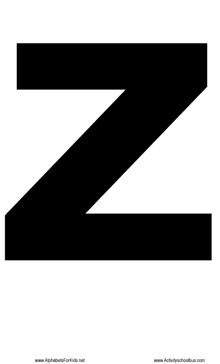 large letter z printable for teaching preschool children about the