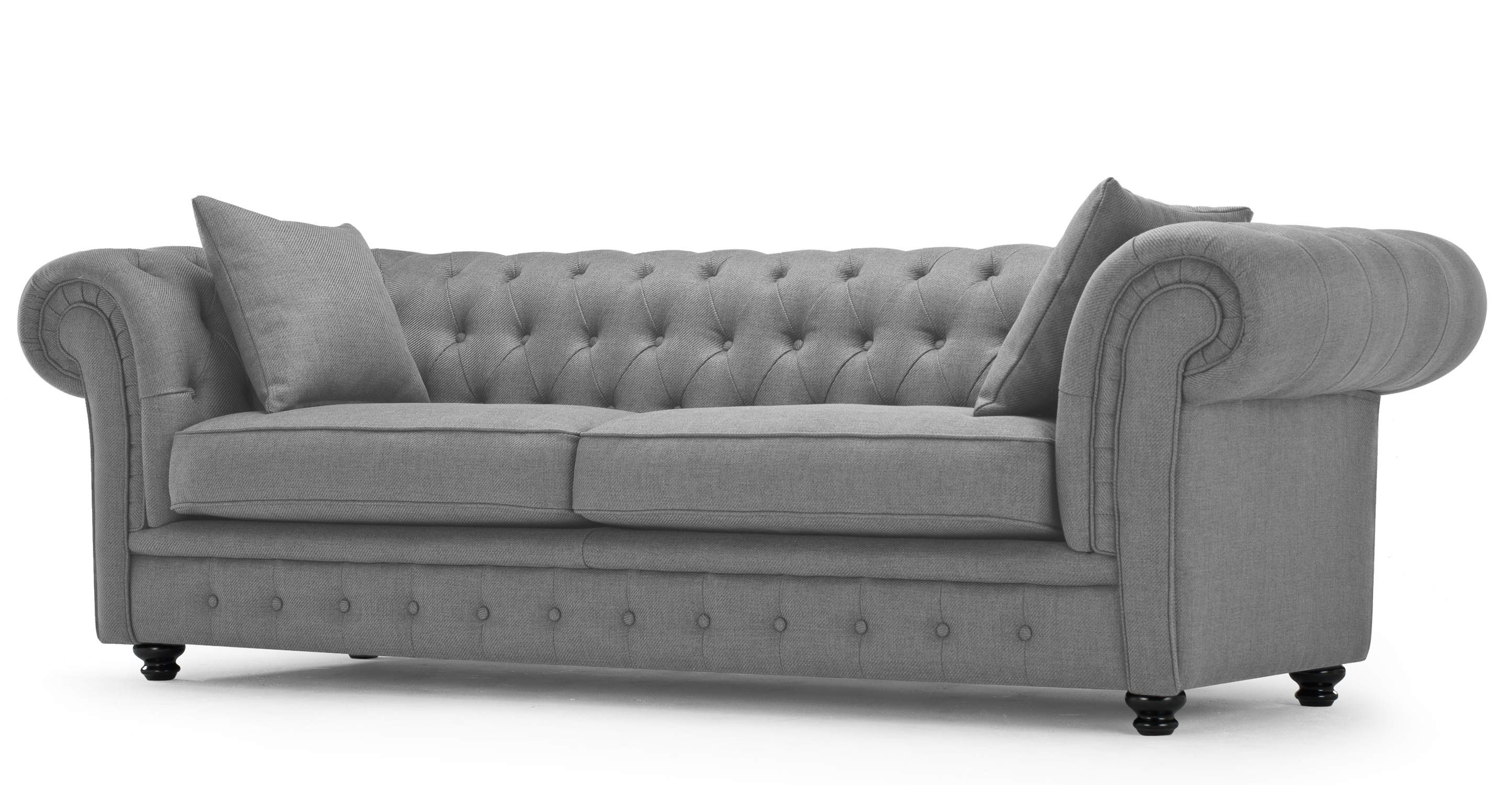 Branagh 3 Seater Chesterfield Sofa Pearl Grey From Madecom