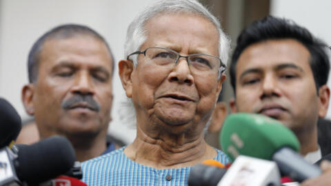 Le lauréat du prix Nobel Muhammad Yunus, à Dhaka, au Bangladesh, le 3 mars 2024.