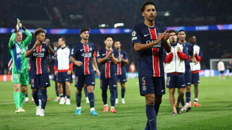 Le défenseur brésilien du Paris Saint-Germain Marquinhos à la fin du match de Ligue des champions entre le PSG et le Girona FC au Parc des Princes, à Paris, le 18 septembre 2024.